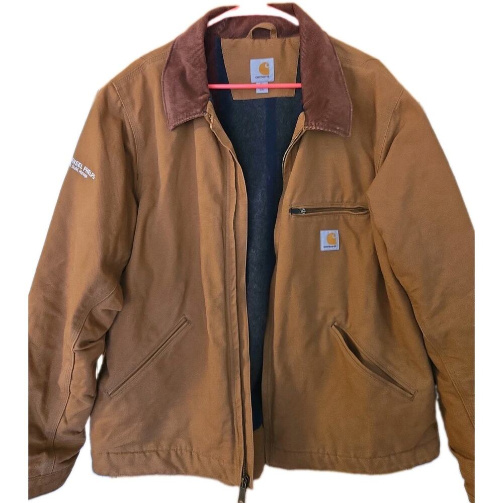 Carhartt Men's Relaxed Fit Duck Blanket-Lined Detroit Jacket in XL Company Logo